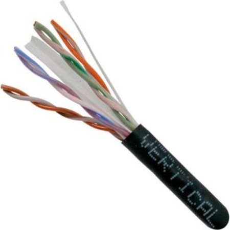 CHIPTECH, INC DBA VERTICAL CABLE Vertical Cable CAT6 550MHz Solid Bulk Cable, Black, 1000ft. 161-101/BK